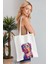 Pop Art Dog Model Baskılı Günlük Kullanım Özel Baskı Bez Omuz Çantası Hediyelik Tote Bag 1