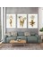 Altın Dallı Beyaz Çiçekler Modern Dekor Üçlü Kombin 3 Lü Set Kanvas Tablo AR030185 1