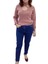 Mavi Büyük Beden Mom Jeans Bir Beden Ince Gösterir Kot Pantolon 1