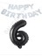 Beyaz Happy Bırthday Set ve Siyah Rakam Folyo Balon Seti Yaş 6 1