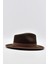 Vintage Erkek Fedora Fötr şapka Panama İngiliz Trilby Kasket Kahve 3