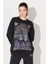 Regular Fit Normal Kesim Pamuk Bisiklet Yaka Siyah Sweatshirt 1