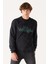 Regular Fit Normal Kesim Pamuk Bisiklet Yaka Siyah Sweatshirt 1