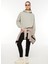 Gri Melanj Kadın Yuvarlak Yaka Sweatshirt IL2107 Lux Oversızed Hoodıe 1