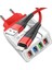 A6 Çoklu Şarj Adaptörü 4 Port + J13 Lightning Şarj Kablosu -1mt 1