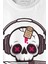 Müzik Dinleyen Kuru Kafa Kulaklık Bıçak Yara Bandı Skull Baskılı Tişört Unisex T-Shirt 2