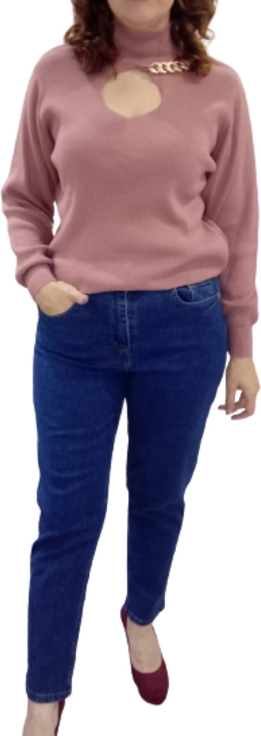 Zy Plus Mavi Büyük Beden Mom Jeans Bir Beden Ince Gösterir Kot Pantolon