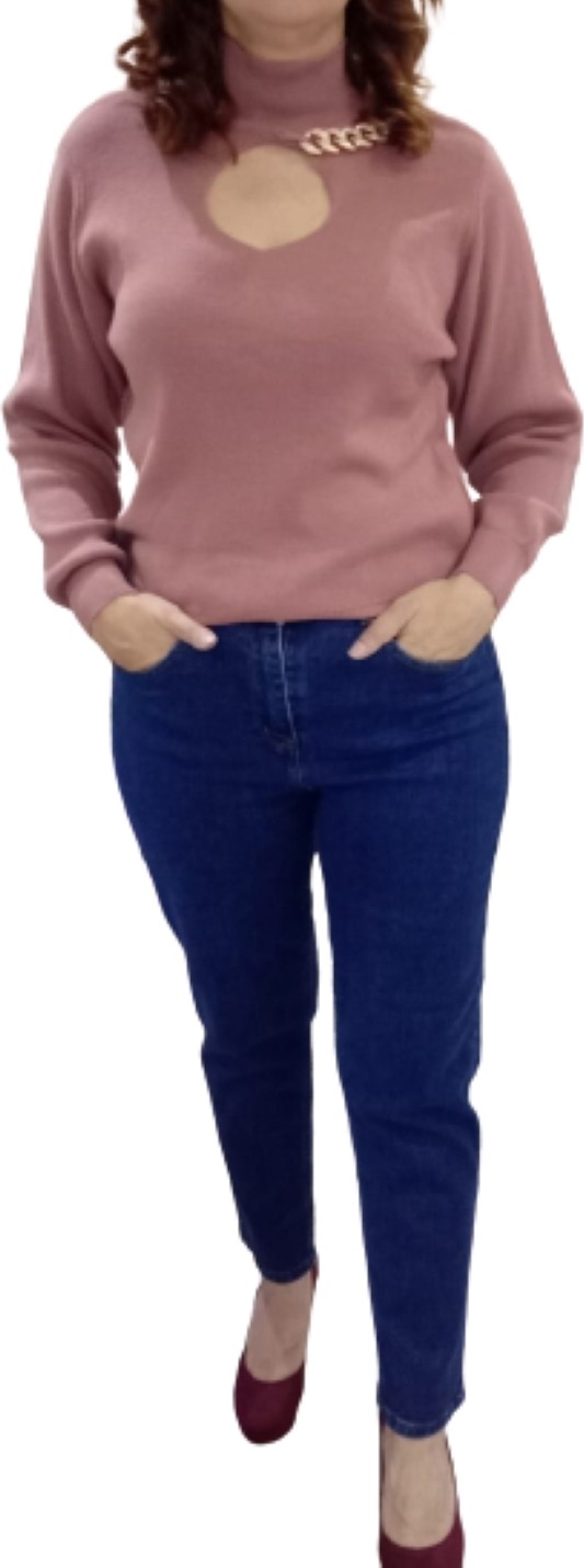 Zy Plus Mavi Büyük Beden Mom Jeans Bir Beden Ince Gösterir Kot Pantolon görsel 2