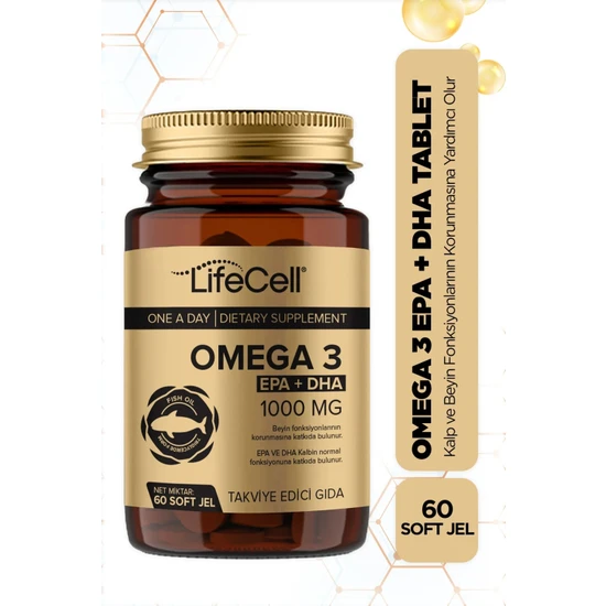 Life Cell Omega 3 Epa Dha 1000 mg - 60 Adet Soft Jel Balık Yağı Desteği