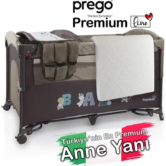 Prego Premium Anne Yanı Oyun Parkı 70*120 cm + Yatak