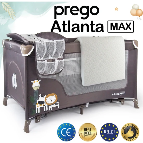 Prego Atlanta Max Alt Açma Üniteli Oyun Parkı 70 x 120 cm + Yataklı
