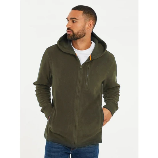 Genıus Store Erkek Polar Kapüşonlu Polar Outdoor Tactical Cepli Polar