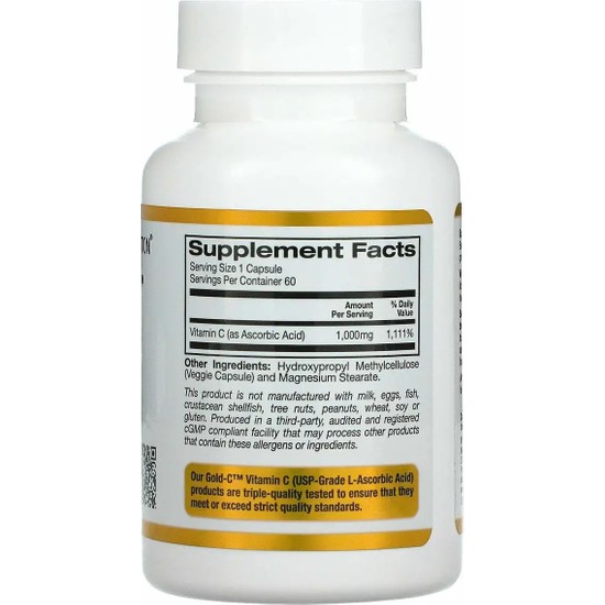 California Gold Nutrition Gold C, Usp Grade Vitamin C, 1,000 Fiyatı