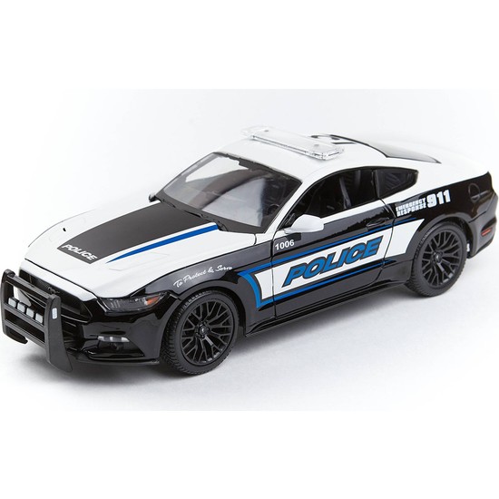 Maisto Premiere Edition 1/18 - Ford Mustang GT Police 2015 - LJ828 - Blanc Et Noir