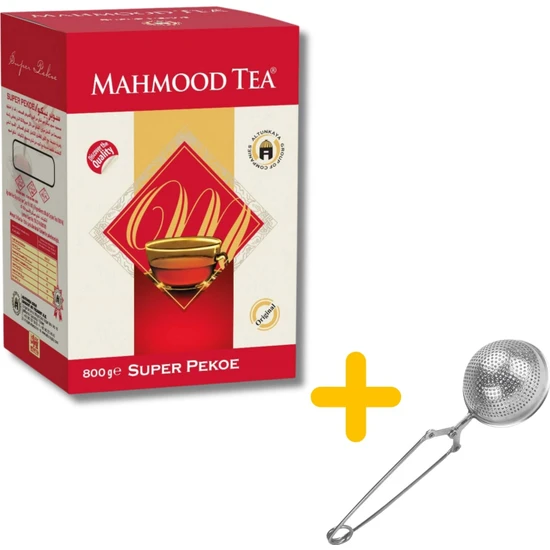 Mahmood Tea Seylan Pekoe Dökme Çay 800 gr ve Küre Tasarımlı Silver Çay Süzgeci