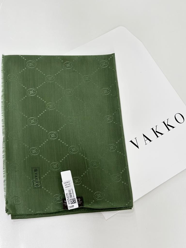 Vakko Twill Eşarp Lacivert - Ekru Desenli Yumuşak Kumaş Kadın Aksesuarı 90 x 90 cm görsel 6