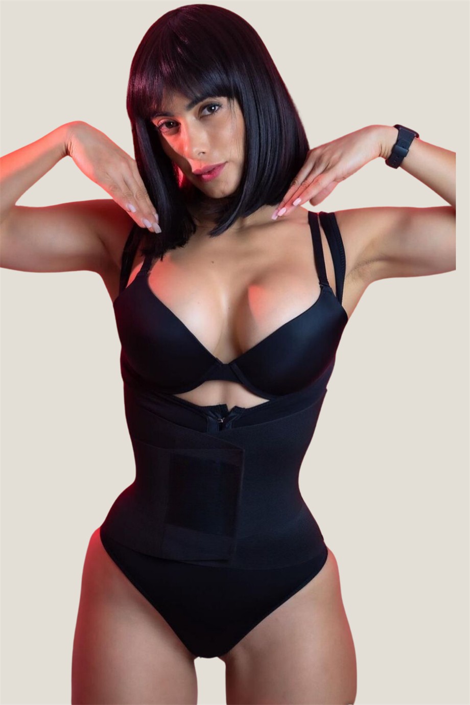 Tugba Korse Fitbody Siyah Renk Latex Korse görsel 2