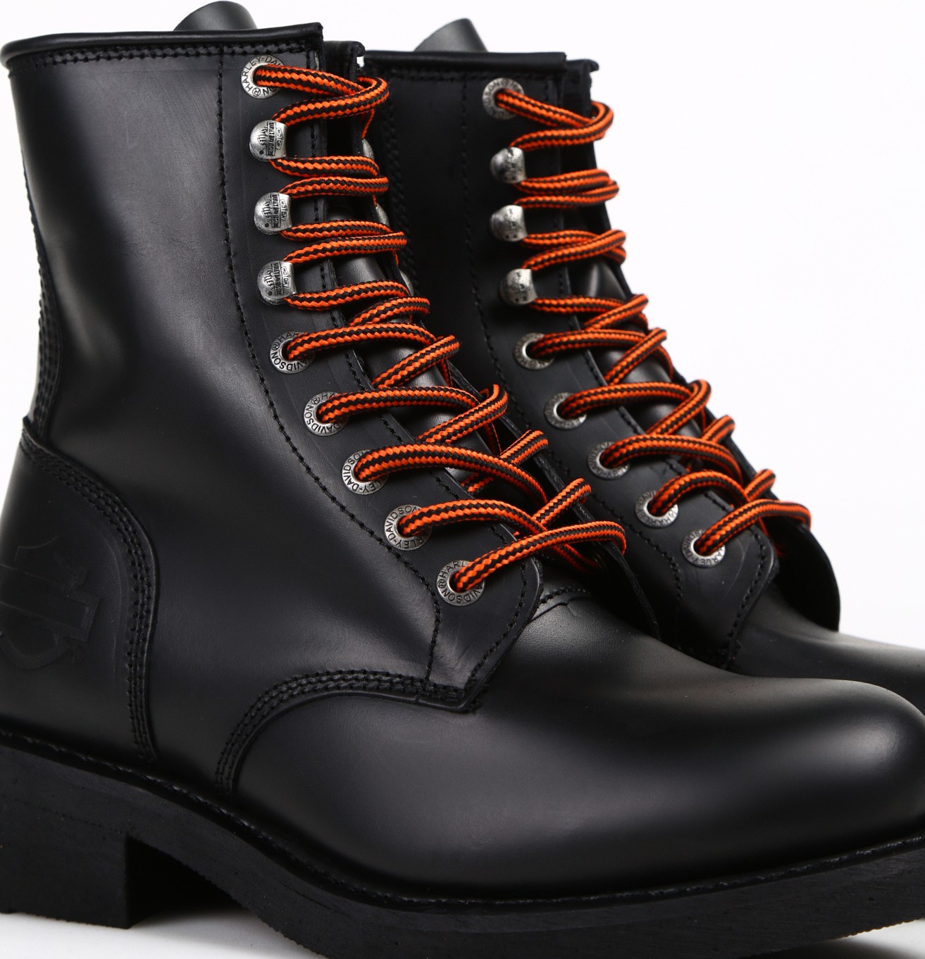 Harley Davidson Deri Siyah Erkek Bot Iron New görsel 5