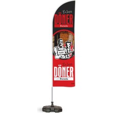 ReklamEdiyoruz Döner Temalı Yelken Bayrak V1