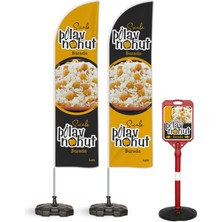 ReklamEdiyoruz Pilav Nohut 2 Yelken Bayrak + 1 Yön. Dubası Paketi V1