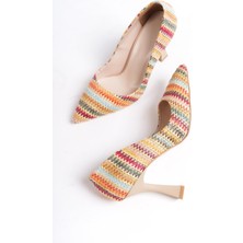 Modabuymus Kanger Çok Renkli Stiletto Kadeh Topuklu Ayakkabı10