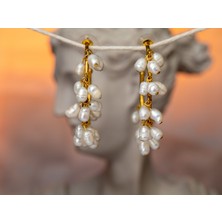 Flechazo Jewelry Kümelenmiş Incili Sallantılı Küpe