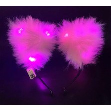 Vipfoni Peluşlu Pofuduk Kürklü LED Işıklı Lüks Parti Tacı