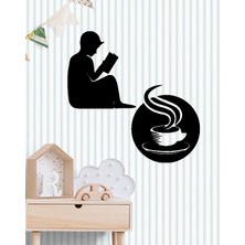 Emach Dizayn Kitap Kahve Duvar Süsü Ahşap Lazer Kesim Dekor