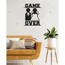 Emach Dizayn Game Over Evli Çift Duvar Dekorasyonu Ahşap Lazer Kesim