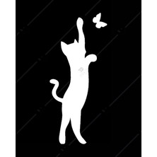 Emach Dizayn Kedi Kelebek Koridor Duvar Dekor Lazer Kesim Hediyelik Eşya Ahşap Tablo