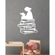 Emach Dizayn Never Stop Learning Duvar Dekor Lazer Kesim Hediyelik Eşya Ahşap Tablo