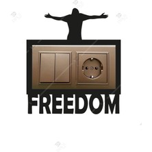 Emach Dizayn Freedom Temalı Çiftli Priz Çerçevesi Dekorasyon