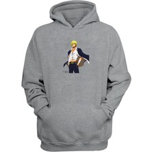 The Wert Unisex One Piece Sanji Gri Normal Kalıp Sweatshirt