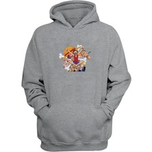 The Wert Unisex Monkey D.luffy Vinsmoke Sanji Nami Gri Normal Kalıp Sweatshirt