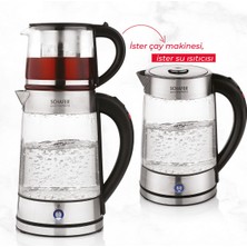 Schafer Gourmemaxx Cam Çay Makinesi Kettle 4 Parça Şeffaf