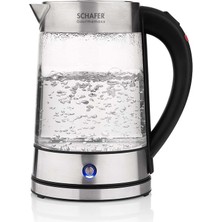 Schafer Gourmemaxx Cam Çay Makinesi Kettle 4 Parça Şeffaf