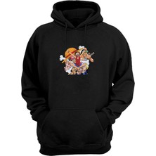 The Wert Unisex Monkey D.luffy Vinsmoke Sanji Nami Siyah Normal Kalıp Sweatshirt