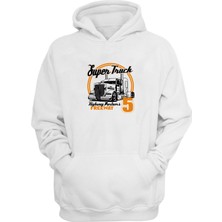 The Wert Unisex Süperkamyonsupertruck Beyaz Normal Kalıp Sweatshirt