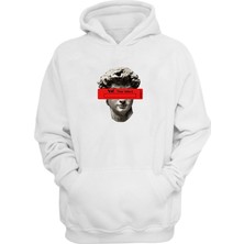 The Wert Unisex Heykel Beyaz Normal Kalıp Sweatshirt