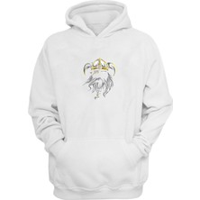 The Wert Unisex Taçlı Korsan Beyaz  Normal Kalıp Sweatshirt