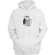 The Wert Unisex Bukalemun Beyaz Normal Kalıp Sweatshirt