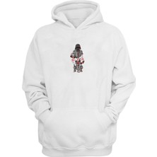 The Wert Unisex Darth Vader Maskesi Beyaz Normal Kalıp Sweatshirt