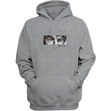 The Wert Unisex Heykel Yüz Gri Normal Kalıp Sweatshirt