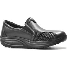 Beety 2609 Deri Siyah Ortopedik Kemik Çıkıntılı Kadın Anne Ayakkabı