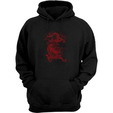 The Wert Unisex Kırmızı Ejderha Siyah  Normal Kalıp Sweatshirt