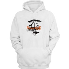 The Wert Unisex Ağaç ve Hayvanlar Baskılı Beyaz Normal Kalıp Sweatshirt