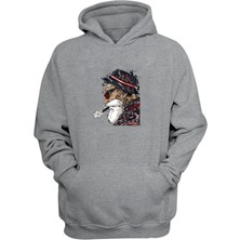 The Wert Unisex Pıro Içen Gangster Ninty Nine Gri  Normal Kalıp Sweatshirt