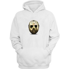The Wert Unisex Jason Voorhees Maskesi Beyaz Normal Kalıp Sweatshirt