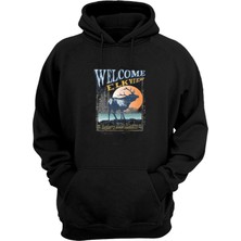 The Wert Unisex Welcome Elk Vıew Siyah Normal Kalıp Sweatshirt
