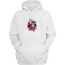 The Wert Unisex Kahverengi ve Beyaz Baykuş Beyaz  Normal Kalıp Sweatshirt